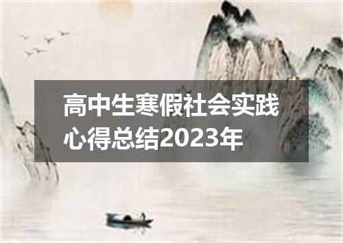 高中生寒假社会实践心得总结2023年