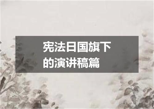 宪法日国旗下的演讲稿篇