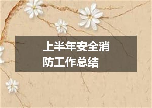 上半年安全消防工作总结