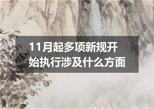 11月起多项新规开始执行涉及什么方面