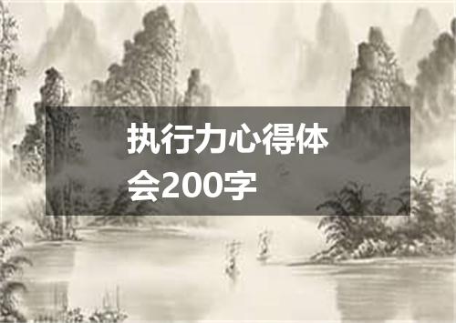 执行力心得体会200字