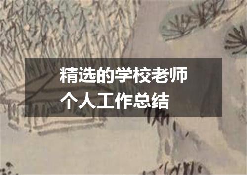 精选的学校老师个人工作总结