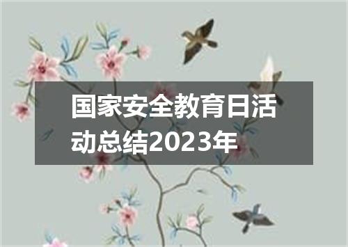 国家安全教育日活动总结2023年