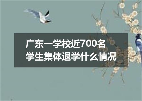 广东一学校近700名学生集体退学什么情况