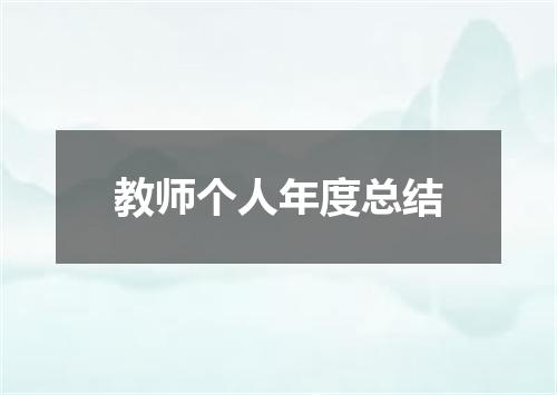 教师个人年度总结