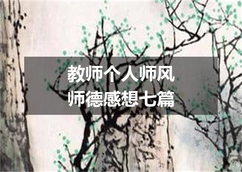 教师个人师风师德感想七篇