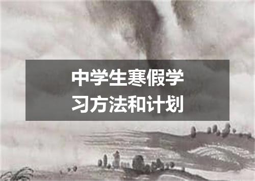 中学生寒假学习方法和计划