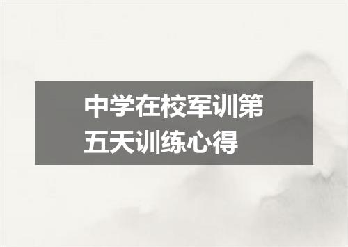 中学在校军训第五天训练心得