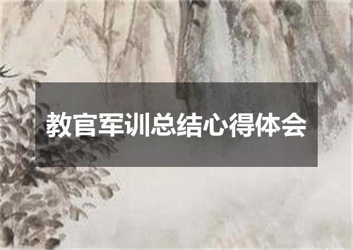 教官军训总结心得体会