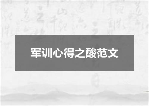 军训心得之酸范文