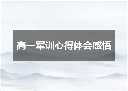 高一军训心得体会感悟