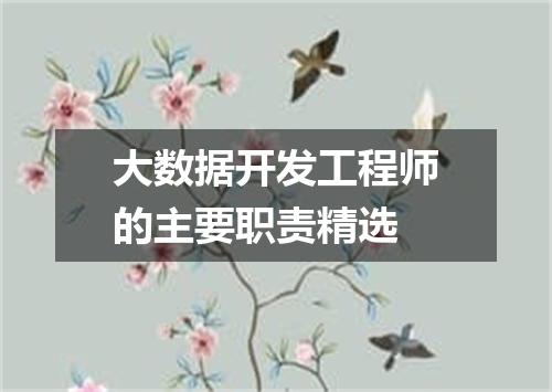 大数据开发工程师的主要职责精选