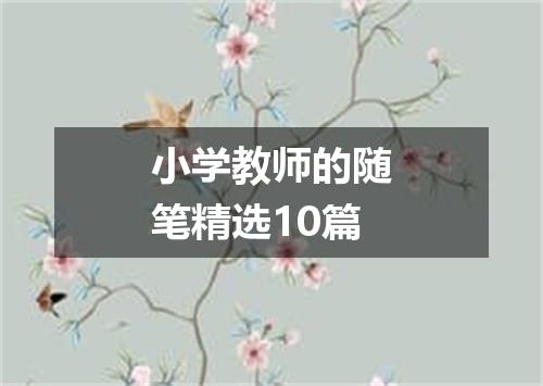 小学教师的随笔精选10篇