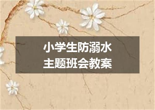 小学生防溺水主题班会教案