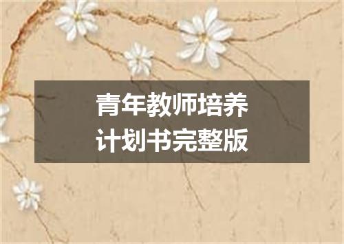 青年教师培养计划书完整版