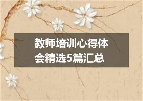 教师培训心得体会精选5篇汇总