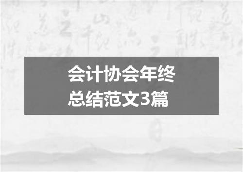 会计协会年终总结范文3篇