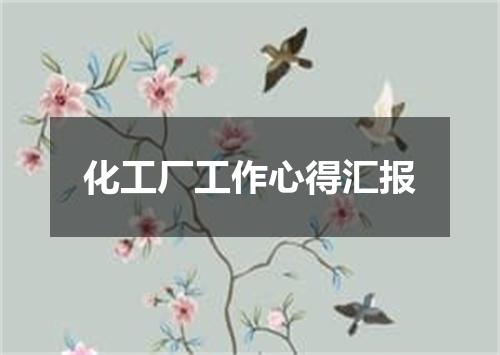 化工厂工作心得汇报