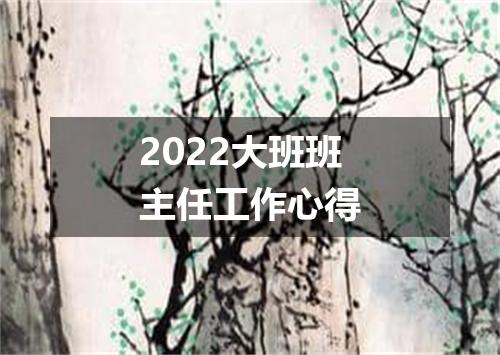 2022大班班主任工作心得