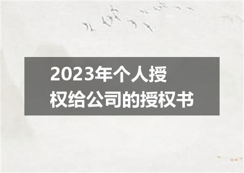2023年个人授权给公司的授权书