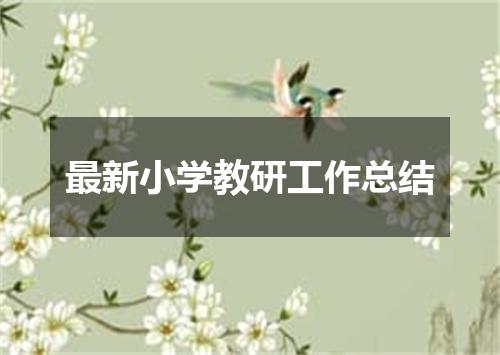 最新小学教研工作总结