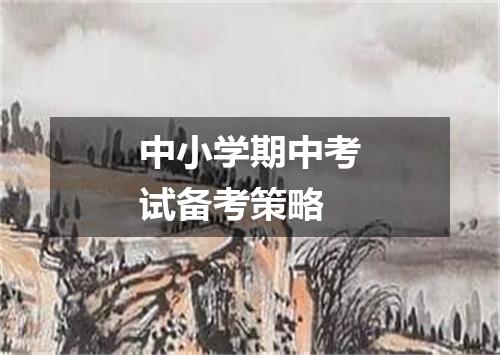 中小学期中考试备考策略