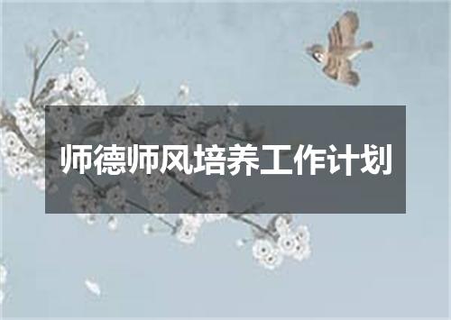 师德师风培养工作计划
