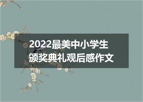 2022最美中小学生颁奖典礼观后感作文