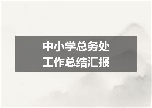 中小学总务处工作总结汇报