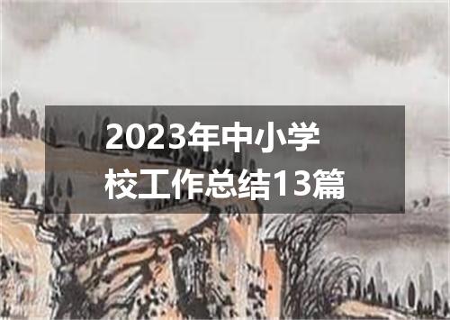 2023年中小学校工作总结13篇