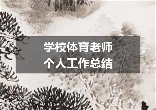 学校体育老师个人工作总结