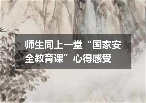 师生同上一堂“国家安全教育课”心得感受
