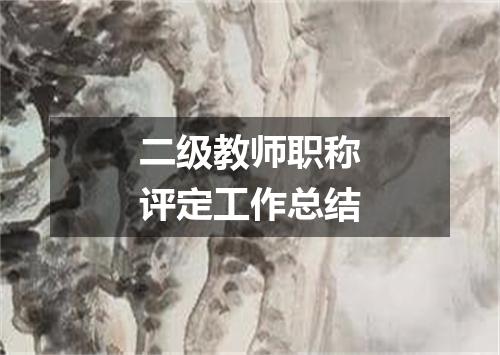 二级教师职称评定工作总结