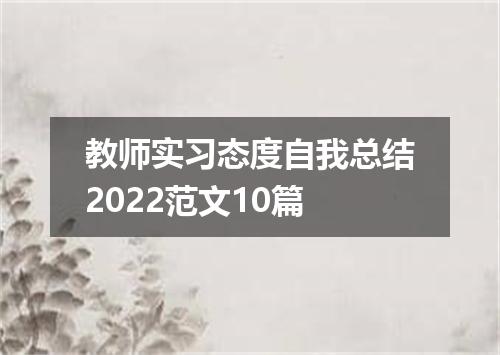 教师实习态度自我总结2022范文10篇