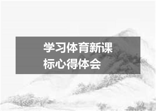 学习体育新课标心得体会