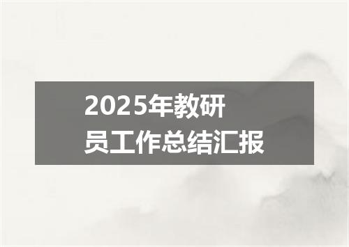 2025年教研员工作总结汇报