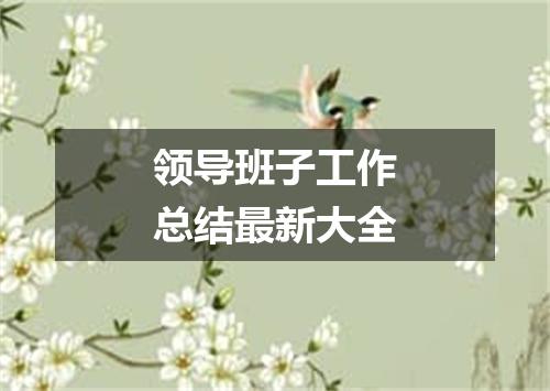 领导班子工作总结最新大全