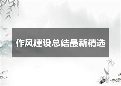 作风建设总结最新精选