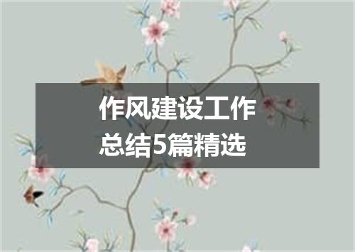 作风建设工作总结5篇精选