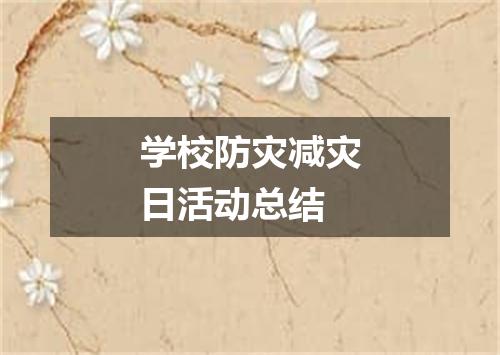 学校防灾减灾日活动总结