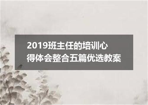 2019班主任的培训心得体会整合五篇优选教案