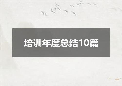 培训年度总结10篇