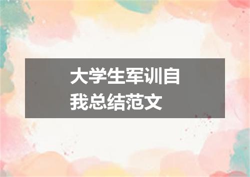 大学生军训自我总结范文