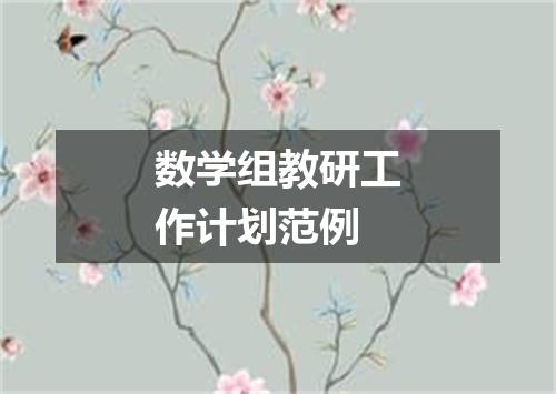 数学组教研工作计划范例