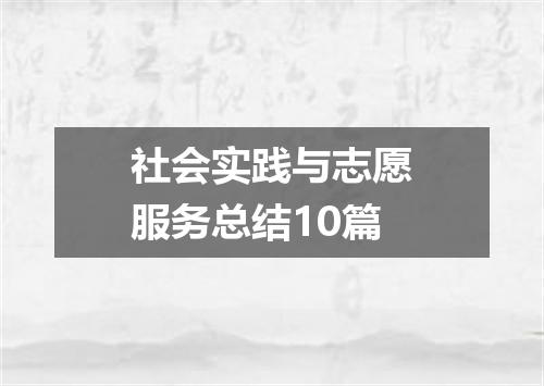 社会实践与志愿服务总结10篇