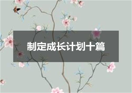 制定成长计划十篇