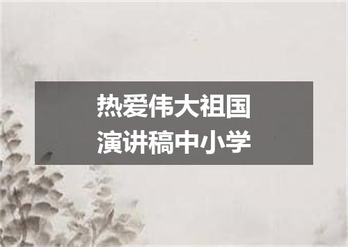 热爱伟大祖国演讲稿中小学