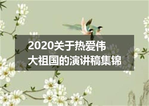2020关于热爱伟大祖国的演讲稿集锦