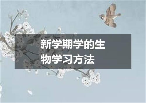 新学期学的生物学习方法