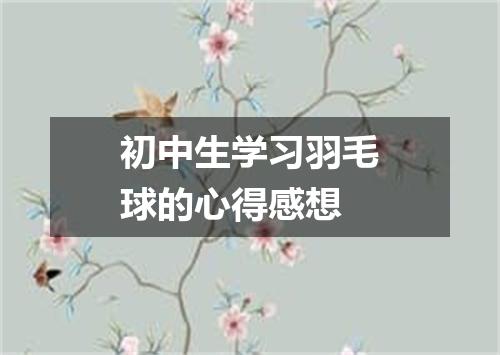 初中生学习羽毛球的心得感想